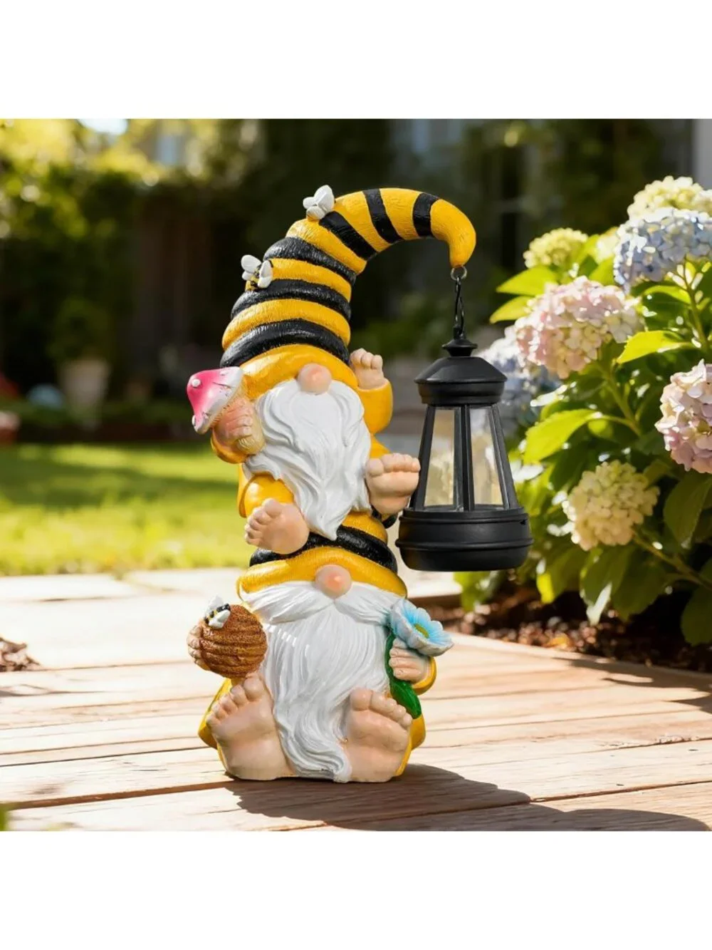 Funny Solar Garden Gnome Statue - Outdoor Decor for Yard, Patio & Lawn Gifts
